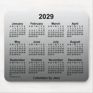 2029 Faded White Calendar by Janz Mouse Pad