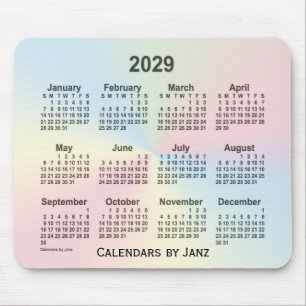 2029 Rainbow Cloud Calendar by Janz Mouse Pad