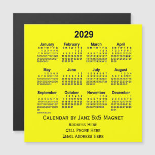 2029 Yellow Business Calendar by Janz