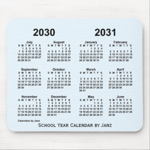 2030-2031 Alice Blue School Year Calendar by Janz Mouse Pad