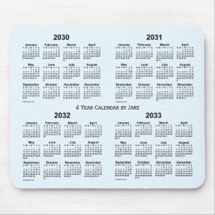 2030-2033 Alice Blue 4 Year Calendar by Janz Mouse Pad