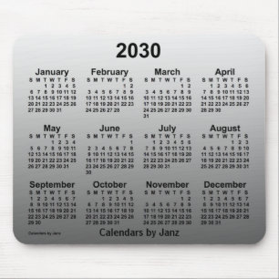 2030 Faded White Calendar by Janz Mouse Pad