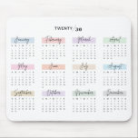 2030 FULL YEAR CALENDAR PASTEL HANDWRITTEN SCRIPT MOUSE PAD<br><div class="desc">Stay organised and inspired with this 2030 full-year calendar mouse pad. Each month is beautifully highlighted in soft pastel tones and displayed in an elegant script-style handwritten font, adding a touch of sophistication to your workspace. Perfect for quick date referencing while working, this mouse pad combines functionality with style. An...</div>