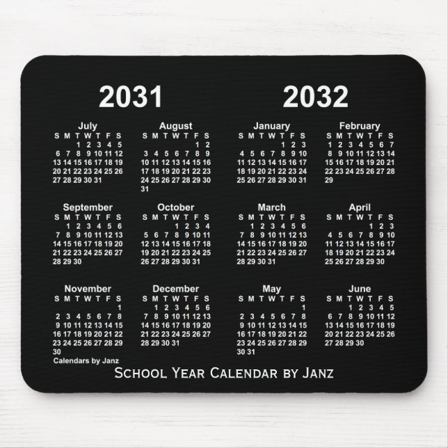 2031-2032 Neon School Year Calendar by Janz Mouse Pad (Front)