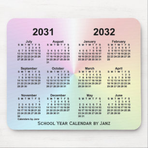 2031-2032 Rainbow Cloud School Calendar by Janz Mouse Pad
