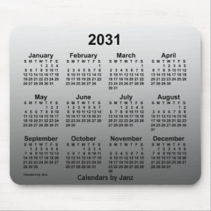 2031 Faded White Calendar by Janz Mouse Pad