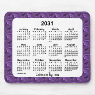 2031 Purple Diamonds Calendar by Janz Mouse Pad