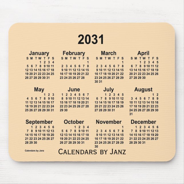 2031 Wheat Calendar by Janz Mouse Pad (Front)