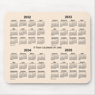 2032-2035 Antique White 4 Year Calendar by Janz Mouse Pad