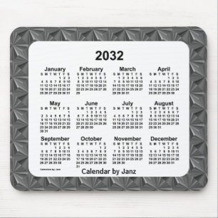 2032 Black Diamonds Calendar by Janz Mouse Pad