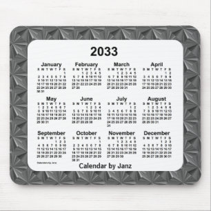 2033 Black Diamonds Calendar by Janz Mouse Pad