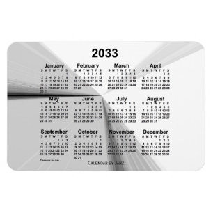 2033 Vanishing Smoke Calendar by Janz 4x6 Magnet