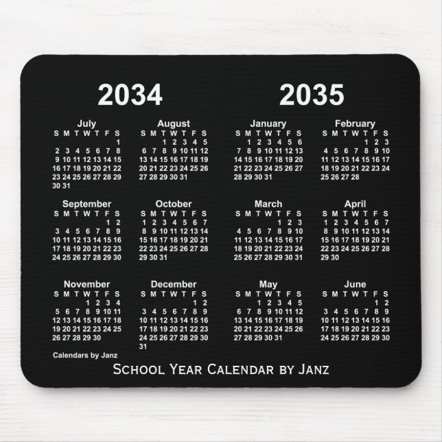 2034-2035 Neon School Year Calendar by Janz Mouse Pad (Front)