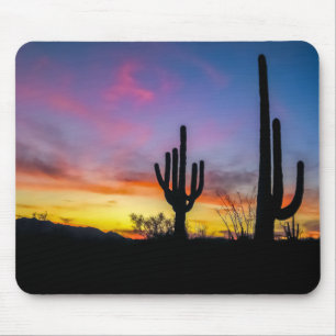 2034-2-Arizona Desert at Sunset with Cactus Mouse Pad