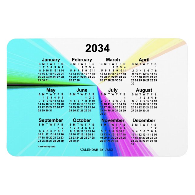 2034 Vanishing Point Calendar by Janz 4x6 Magnet (Horizontal)