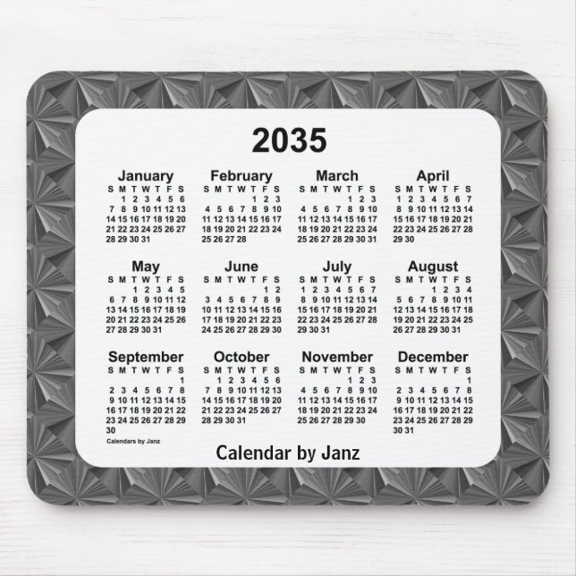 2035 Black Diamonds Calendar by Janz Mouse Pad (Front)