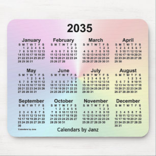 2035 Rainbow Cloud Calendar by Janz Mouse Pad