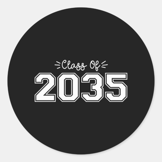 2035 seniors, Class of 2035 Graduation Classic Round Sticker (Front)