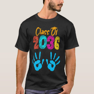 2036 Graduation Handprint Her Him School Kids Clas T-Shirt