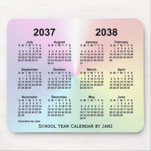 2037-2038 Rainbow Cloud School Calendar by Janz Mouse Pad