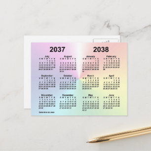 2037-2038 Rainbow Cloud School Calendar by Janz Postcard