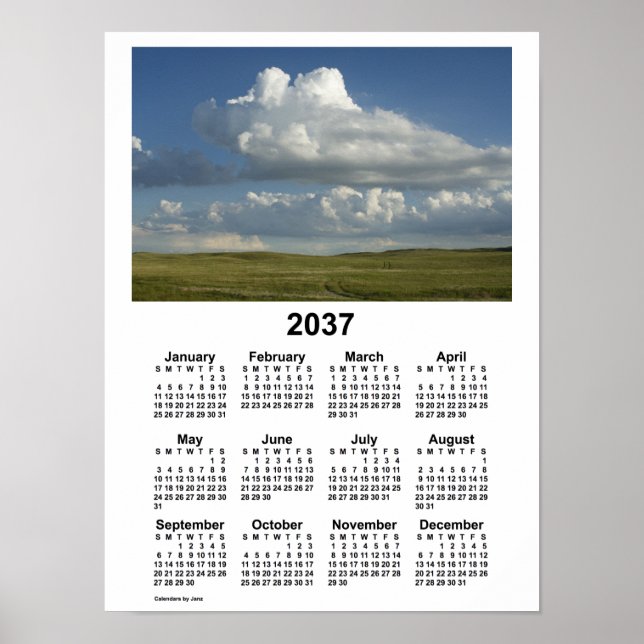 2037 Nebraska Sandhills Calendar by Janz Poster (Front)