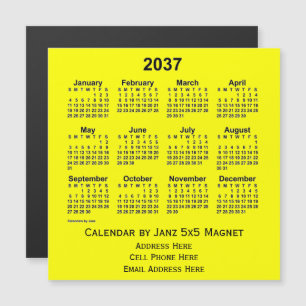 2037 Yellow Business Calendar by Janz