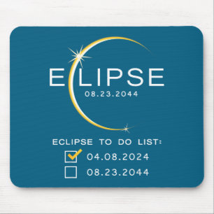 2044 Total Solar Eclipse Checklist Illustration Mouse Pad