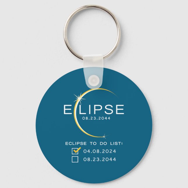 2044 Total Solar Eclipse Checklist Key Ring (Front)