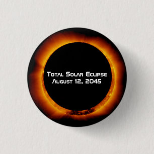 2045 Total Solar Eclipse 3 Cm Round Badge