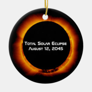 2045 Total Solar Eclipse Ceramic Ornament