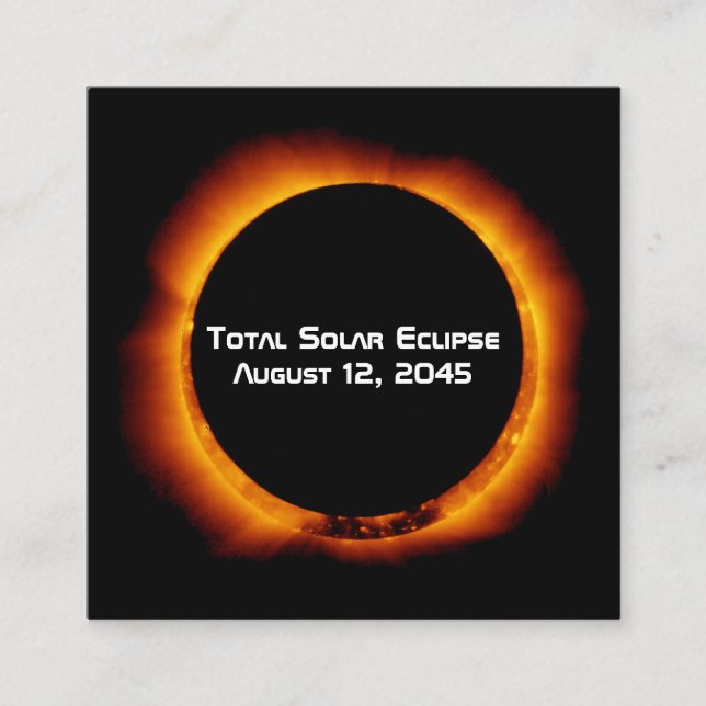 2045 Total Solar Eclipse Square Business Card (Front)