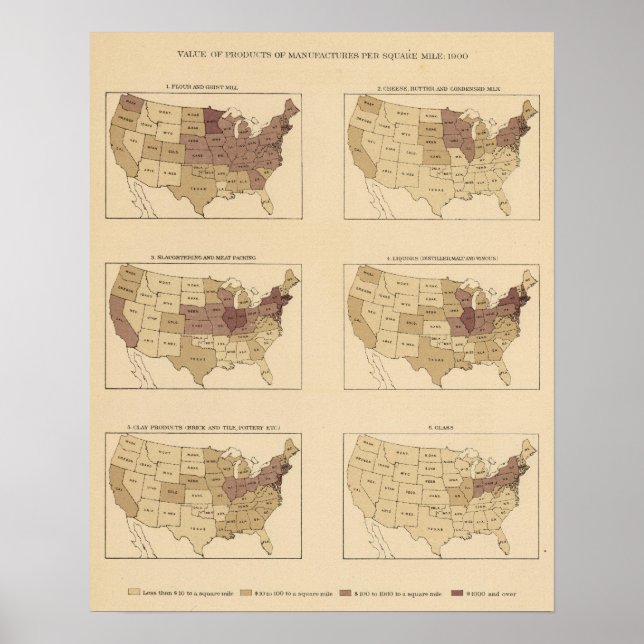 204 Manufactures/sq mile Poster (Front)