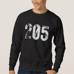 205 Area Code Birmingham AL Mobile Telephone Area Sweatshirt
