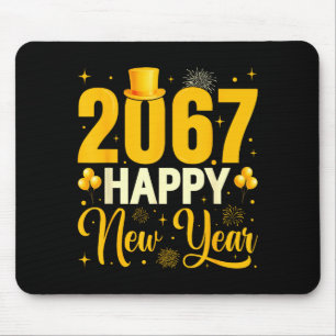 2067 Happy New Year Retro Funny 67 Six Seven Meme Mouse Pad