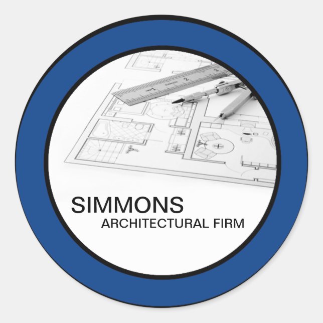 20 - 1.5"  Blue Architectural Business Stickers (Front)