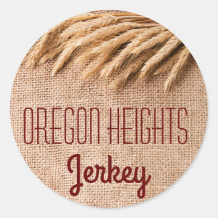 20 - 1.5" Business Stickers Wheat on Burlap Sack