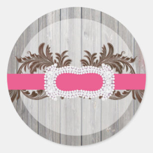 20 - 1.5 Envelope Seal Barn Wood Diamond Ribbon