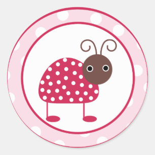 20 - 1.5" Envelope Seal Berry Garden Pink Lady Bug