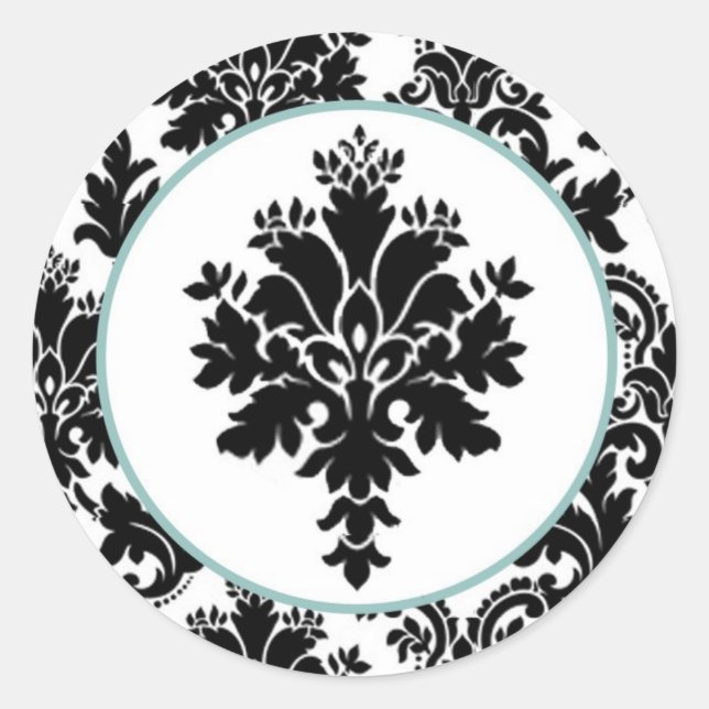 20 - 1.5  Envelope Seal Black Damask Lace (Front)