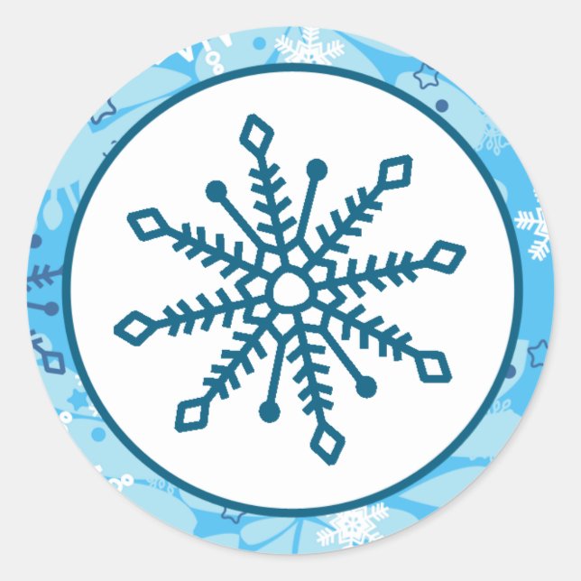 20 - 1.5" Envelope Seal Blue Tree / Snowflakes (Front)