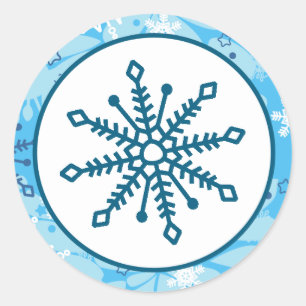 20 - 1.5" Envelope Seal Blue Tree / Snowflakes