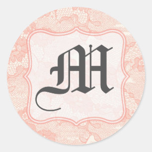 20 - 1.5 Envelope Seal Country Coral Lace Print