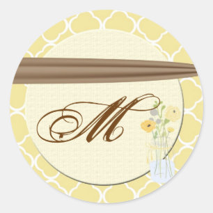 20 - 1.5 Envelope Seal Country Mason Jar Flowers