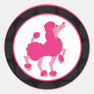 20 - 1.5" Envelope Seal French Pink Poodle Paris