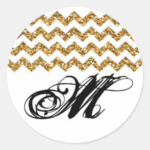20 - 1.5 Envelope Seal Gold Glitter Chevron Strip