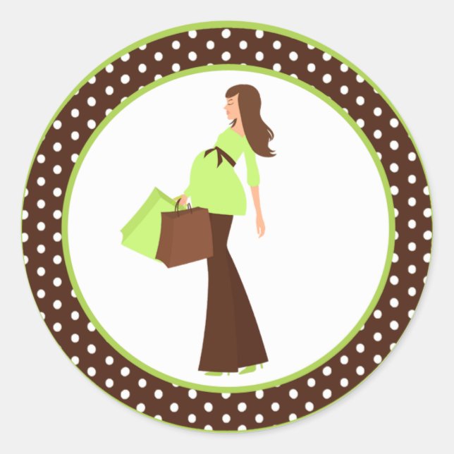 20 - 1.5"  Envelope Seal Green Mod Mum Polka Dots (Front)