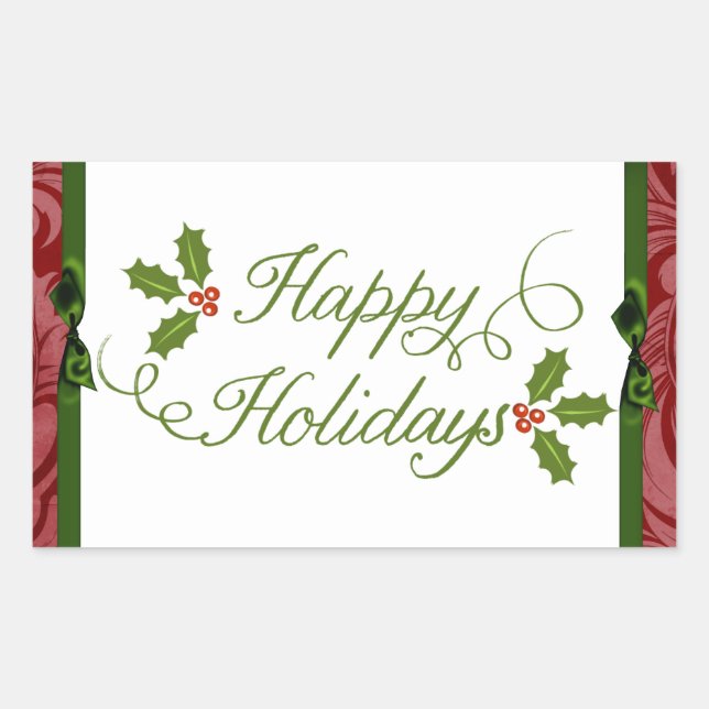 20 - 1.5" Envelope Seal Happy Holidays Christmas (Front)