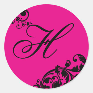 20 - 1.5  Envelope Seal Hot Pink Black Floral