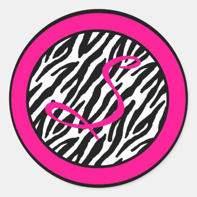 20 - 1.5"  Envelope Seal Hot Pink Zebra Print (Front)